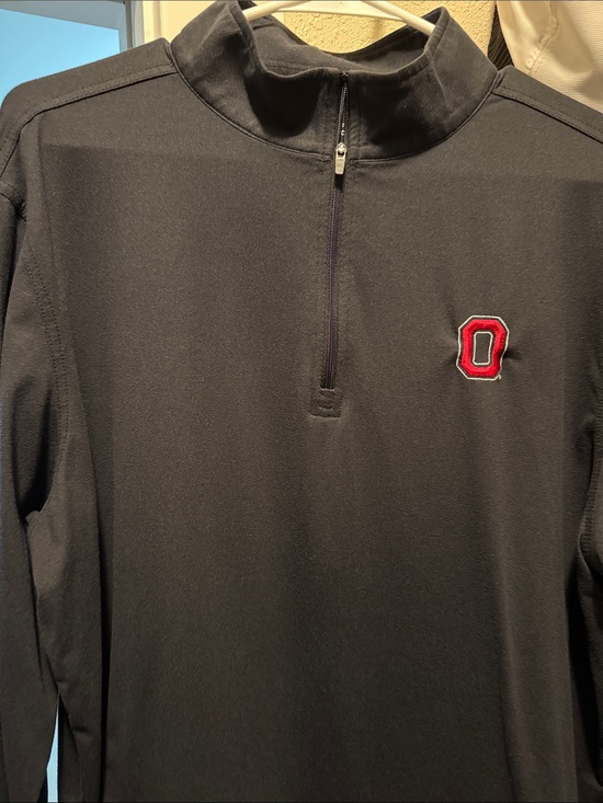 Rhoback Other - Rhoback Black Quarter-Zip Pullover w Block O-  THE OHIO STATE BUCKEYES - sz L
